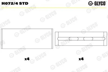 Вкладиш Glyco H072/4 STD