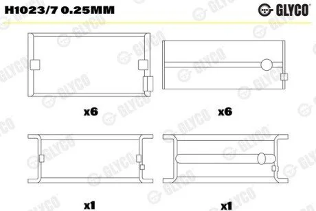 Підшипник ковзання TRUCK IVECO Glyco H1023/7 0.25MM