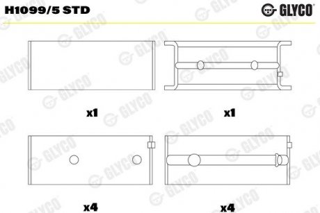 Подшипник скольжения PKW Glyco H1099/5 STD