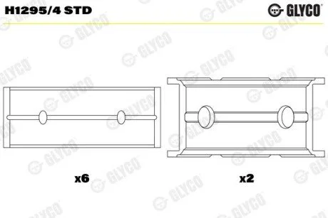 Підшипник колінвалу Glyco H1295/4 STD