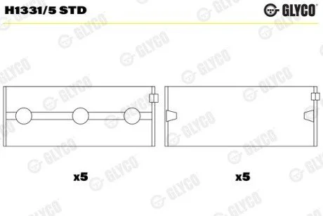 Підшипник ковзання PKW Glyco H1331/5 STD