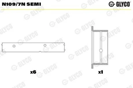 Втулки розподілвалу Glyco N109/7N SEMI