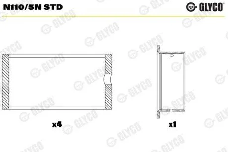 Втулки розподілвалу Glyco N110/5N STD