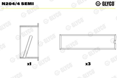Подшипник распредвала Glyco N2044SEMI (фото 1)