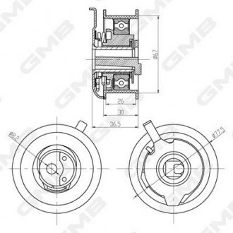 Натяжной ролик GMB GTB0270 (фото 1)