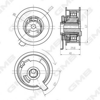 Натяжной ролик GMB GTB0300 (фото 1)