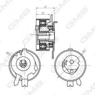 Натяжной ролик GMB GTB0360 (фото 1)