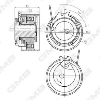 Ролик натяжний GMB GTB0370 (фото 1)