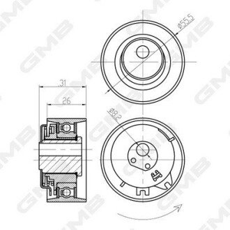 Ролик натяжной GMB GTB0480 (фото 1)