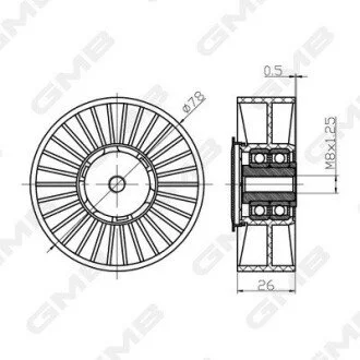 Ролік ременя ГРМ VW Passat B4/B5/ Golf III/IV/ Audi A4 B5/ Seat/ Skoda (1.9 TDI (1Z, AHU, AFN, AVG) GMB GTC0580