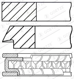 Комплект поршневых колец GOETZE ENGINE 0842940000