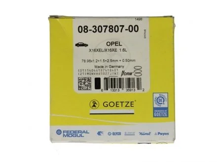 Кiльця поршневi GOETZE 08-307807-00