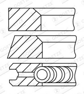 Кільця поршневі Peugeot 305 1.9 GTI/D 82-88 (83.00mm/STD) (1.5-1.5-4) (1cyl) GOETZE 0832240010