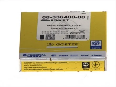 Кільця поршневі Renault GOETZE 08-336400-00