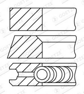 Кільця поршневі,комплект GOETZE 08-421800-30
