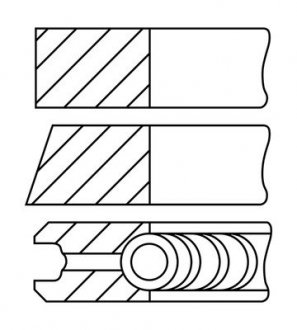 Кільця поршневі Fiat Punto/Fiorino 1.3D 07- (69.60mm/STD) (1.5-1.5-2) GOETZE 0845050000