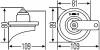 Сигнал автомобільний фанфарний (к-кт 2шт без реле) 400/500Гц 12V HELLA 3FH 007 424-811 (фото 2)