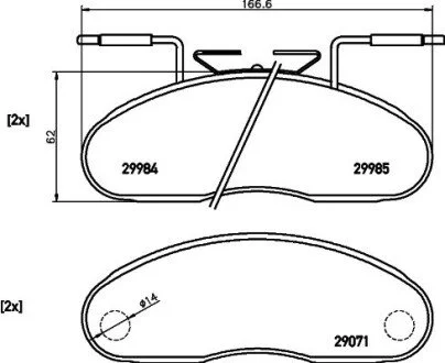 Гальмівні колодки, дискове гальмо (набір) HELLA 8DB355005341