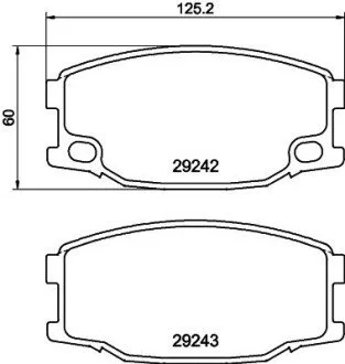 Гальмівні колодки, дискове гальмо (набір) HELLA 8DB355005571 (фото 1)