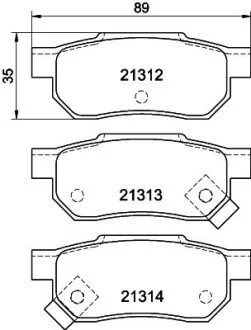 Гальмівні колодки, дискове гальмо (набір) HELLA 8DB355005731