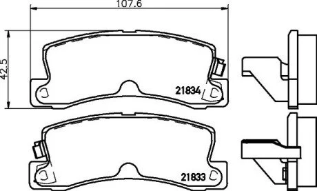Гальмівні колодки зад. Camry/Corolla/RX 86-06 HELLA 8DB355006-431