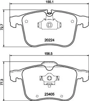 Гальмівні колодки, дискове гальмо (набір) HELLA 8DB355006561