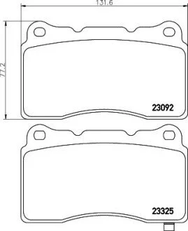 Гальмівні колодки перед. Civic/Lancer/Impreza 2.0-2.5 01- HELLA 8DB355006-601
