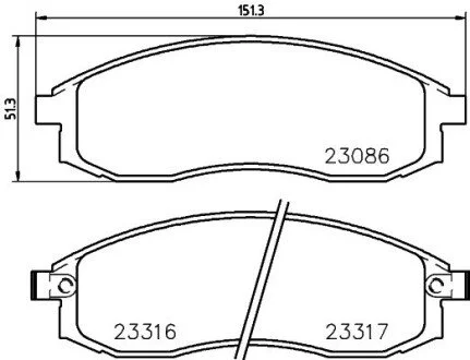Гальмівні колодки, дискове гальмо (набір) HELLA 8DB355006731
