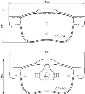 Гальмівні колодки, дискове гальмо (набір) HELLA 8DB355006851
