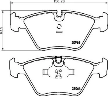 Гальмівні колодки, дискове гальмо (набір) HELLA 8DB355007411