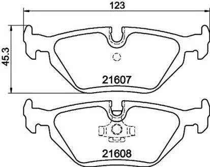 Колодки гальмівні дискові комплект; задн. HELLA 8DB355007511