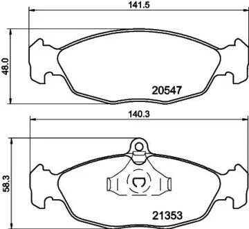 Гальмівні колодки дискові перед. Opel Astra/Vectra 1.4-1.8 -96 HELLA 8DB 355 007-531