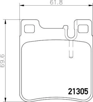 Гальмівні колодки зад. W140/210 HELLA 8DB355007-581 (фото 1)