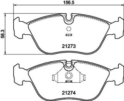 Гальмівні колодки, дискове гальмо (набір) HELLA 8DB355007721