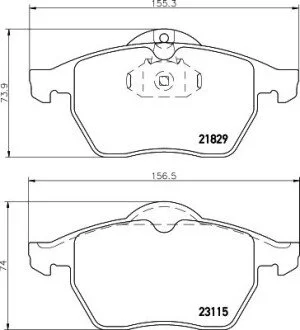 Гальмівні колодки, дискове гальмо (набір) HELLA 8DB355007771