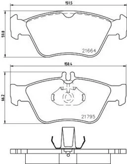 Гальмівні колодки, дискове гальмо (набір) HELLA 8DB355007831