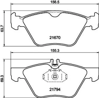 Гальмівні колодки перед W202/210 (ATE)/211 4Matic HELLA 8DB 355 007-861