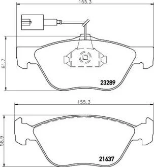 Гальмівні колодки, дискове гальмо (набір) HELLA 8DB355007931
