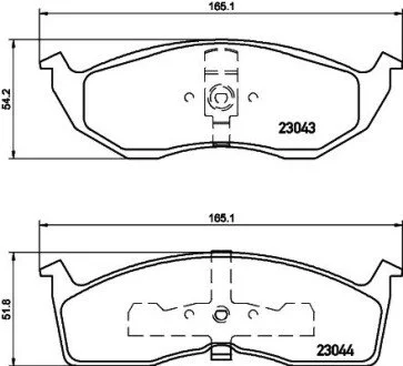 Тормозные колодки Voyager/300/Neon 94- PAGID HELLA 8DB355007-941