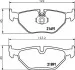 Тормозные колодки дисковые зад. Bmw E39 520-535 96- HELLA 8DB 355 007-981 (фото 1)