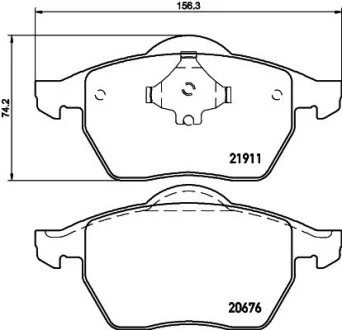 Гальмівні колодки, дискове гальмо (набір) HELLA 8DB355008021 (фото 1)