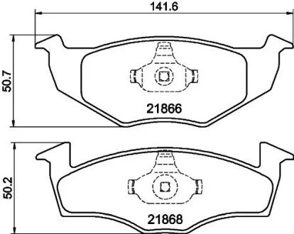 Гальмівні колодки, дискове гальмо (набір) HELLA 8DB355008351