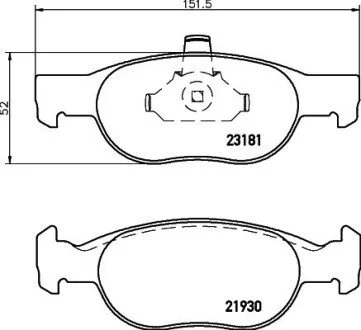 Гальмівні колодки, дискове гальмо (набір) HELLA 8DB355008431