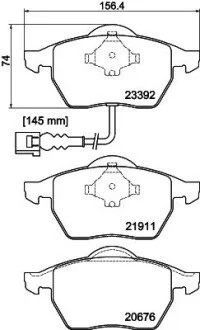 Тормозные колодки перед VW Golf 97-06/Skoda Octavia 96-10 (ATE) PAGID HELLA 8DB355008-471