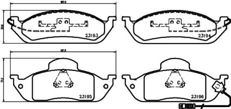 Тормозные колодки передние W163 M-клас PAGID HELLA 8DB355008-661