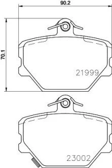 Гальмівні колодки, дискове гальмо (набір) HELLA 8DB355008721