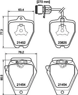Гальмівні колодки, дискове гальмо (набір) HELLA 8DB355008781