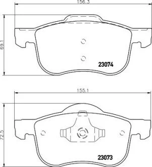 Гальмівні колодки, дискове гальмо (набір) HELLA 8DB355008851