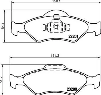 Гальмівні колодки, дискове гальмо (набір) HELLA 8DB355008891
