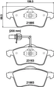 Тормозные колодки перед. T4 2.4 PAGID HELLA 8DB355008-931